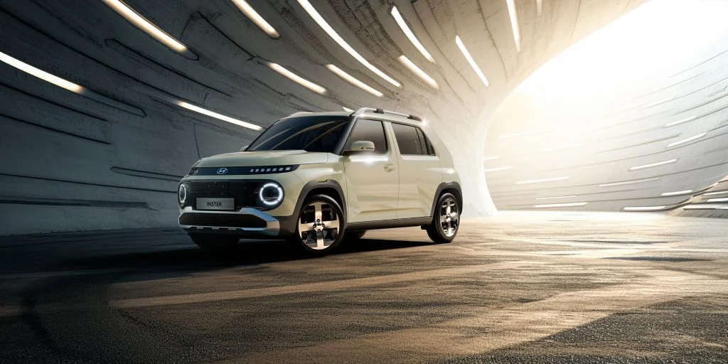 Hyundai Inster small electric car in a studio